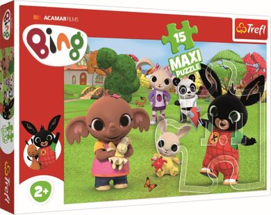Trefl, Bing z przyjaciółmi, puzzle maxi, 15 elementów