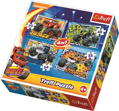 Trefl, Blaze i Megamaszyny, puzzle 4w1, 207 elementów