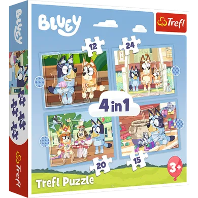 Trefl, Bluey i jej świat, puzzle 4w1