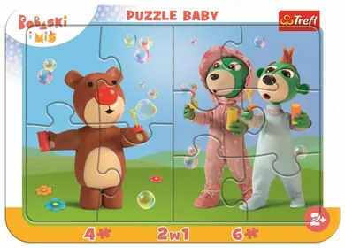 Trefl, Bobaski i Miś, Baby, Zabawne Bobaski, puzzle ramkowe, 2 szt.