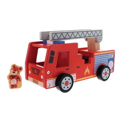 Trefl, Bobaski i Miś, Fire truck, drewniany wóz strażacki