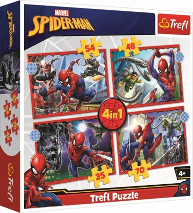 Trefl, Bohaterski Spider-Man, puzzle 4w1