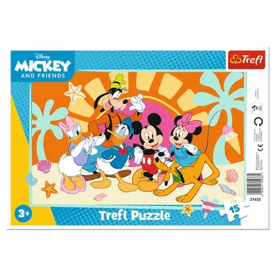 Trefl, Ciekawski Miki, puzzle ramkowe, 15 elementów