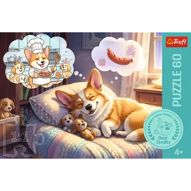 Trefl, Corgi w krainie snów, puzzle, 60 elementów