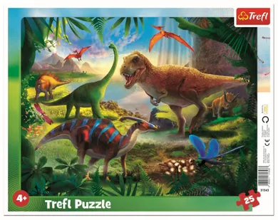 Trefl, Dinozaury, puzzle ramkowe, 25 elementów