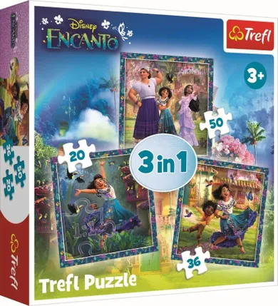 Trefl, Disney, Bohaterowie magicznego Encanto, puzzle 3w1