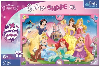 Trefl, Disney Princess, Różowy świat księżniczek, puzzle, 160 elementów