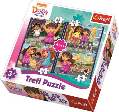 Trefl, Dora i przyjaciele, puzzle 4w1, 207 elementów