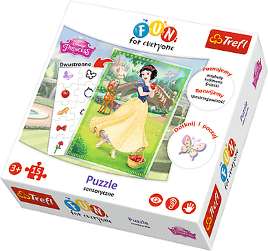 Trefl, For Fun Everyone, Królewna Śnieżka, puzzle sensoryczne, 15 elementów