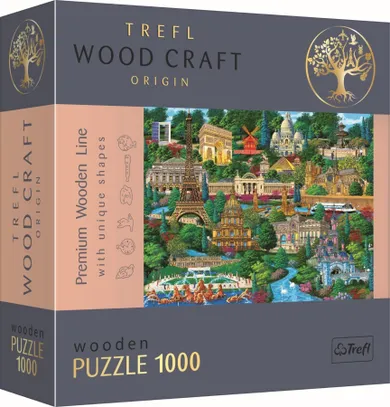 Trefl, Francja - znane miejsca, puzzle drewniane, 1000 elementów