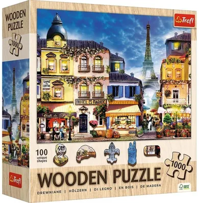 Trefl, Francuska uliczka, Puzzle drewniane, 1000 elementów