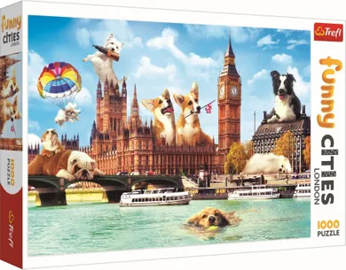 Trefl, Funny Cities, Psy w Londynie, puzzle, 1000 elementów