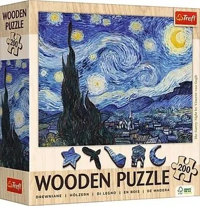 Trefl, Gwiaździsta Noc, puzzle drewniane, 200 elementów