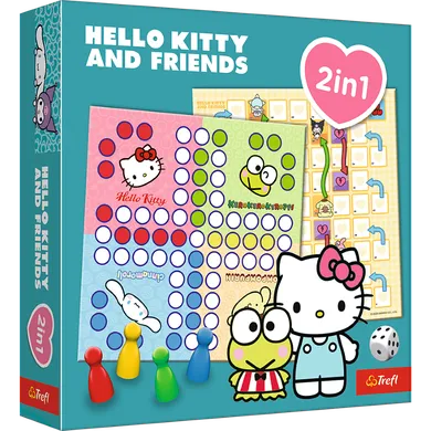 Trefl, Hello Kitty, Chińczyk + Węże i drabiny, gry familijne 2w1