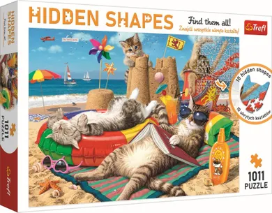 Trefl, Hidden Shapes, Kocie wakacje, puzzle, 1011 elementów