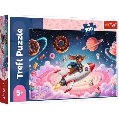 Trefl, Jamnik na rakiecie, puzzle, 100 elementów