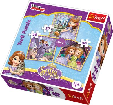 Trefl, Jej Wysokość Zosia i jej przyjaciele, puzzle 3w1, 50 elementów