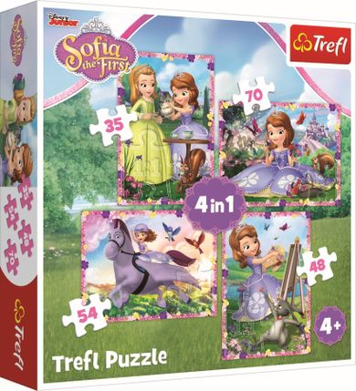 Trefl, Jej Wysokość Zosia, W świecie księżniczki Zosi, puzzle 4w1
