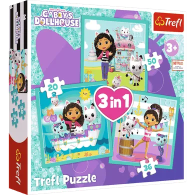 Trefl, Koci Domek Gabi, Aktywności Gabby, puzzle 3w1