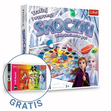 Trefl, Kraina Lodu 2, Skoczki, zręcznościowa gra familijna + Rainbow High, Radosne lalki, puzzle, 60 elementów gratis, zestaw promocyjny
