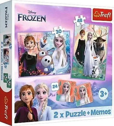 Trefl, Kraina Lodu, Księżniczki w swojej krainie, puzzle 2w1 + memos