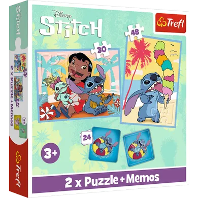 Trefl, Lilo i Stitch, puzzle, 2w1 + memos, gra pamięciowa