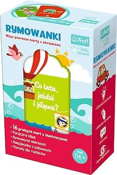 Trefl, Little Planet, Co lata, jeździ i pływa? rymowanki, karty edukacyjne