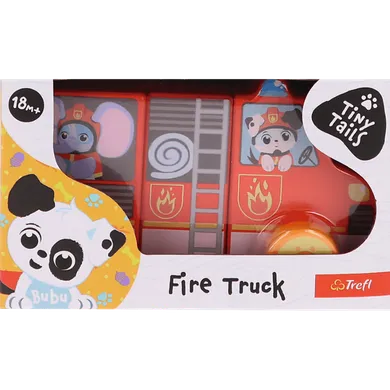 Trefl, Magnetic Vehicle, wóz strażacki, zabawka drewniana, 3 elementy