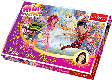 Trefl, Mia i ja, Przy wodospadzie, puzzle Shine Color, 160 elementów