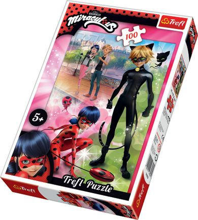 Trefl, Miraculous, Przygody biedronki i czarnego kota, puzzle, 100 elementów