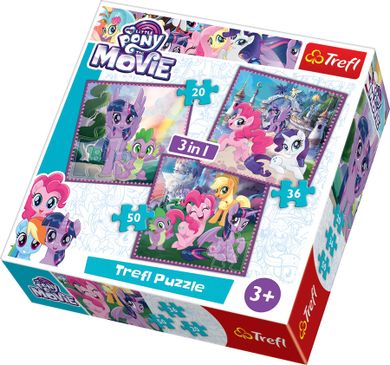 Trefl, My Little Pony, Magia przyjaźni, puzzle 3w1, 106 elementów