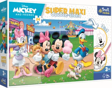 Trefl, Myszka Mickey, Mickey w wesołym miasteczku, puzzle maxi, 24 elementy