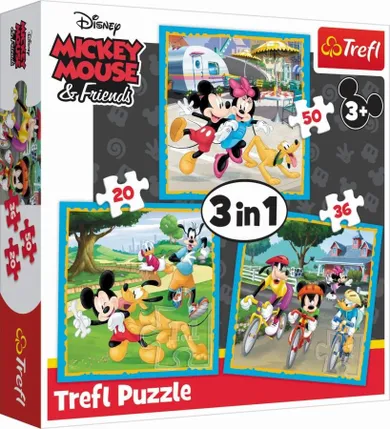 Trefl, Myszka Miki i przyjaciele, puzzle 3w1