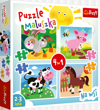 Trefl, Na wsi, puzzle 4w1, 24 elementy