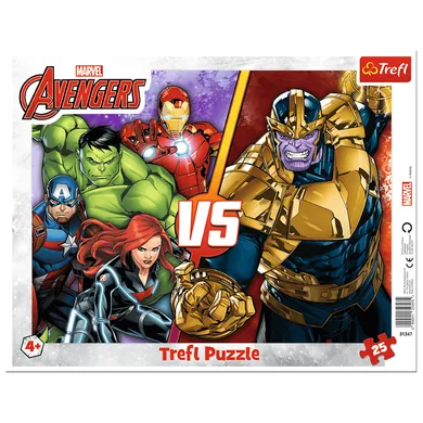 Trefl, Niezwyciężona drużyna Avengers, puzzle ramkowe, 25 elementów