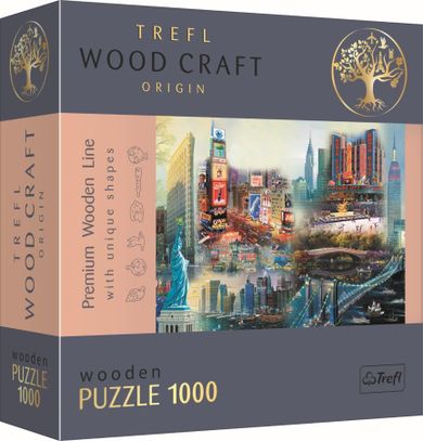 Trefl, Nowy Jork - kolaż, puzzle drewniane, 1000 elementów