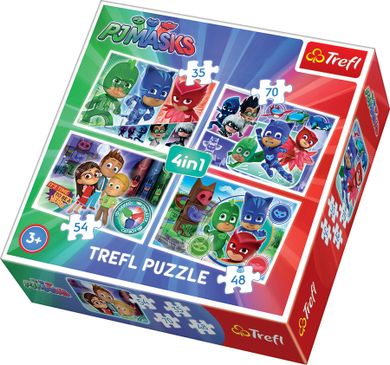 Trefl, Pidżamersi, Drużyna pidżamersów, puzzle 4w1, 207 elementów