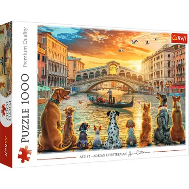 Trefl, Pieski w Wenecji, puzzle, 1000 elementów