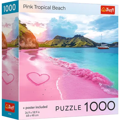Trefl, Pink Tropical Beach, USA, puzzle, 1000 elementów