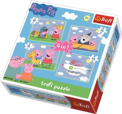 Trefl, Podróże Peppy, puzzle 4w1, 70 elementów