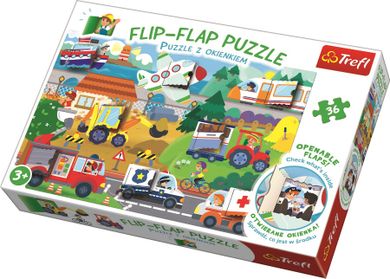 Trefl, Pojazdy, puzzle z okienkiem, 36 elementów