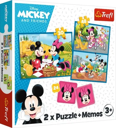 Trefl, Poznaj bohaterów Disney, puzzle, memos, 2w1