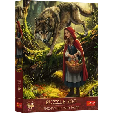 Trefl, Premium Plus, Enchanted Fairy Tales, Czerwony Kapturek i Wilk, puzzle, 500 elementów