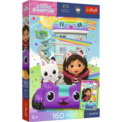Trefl, Premium Plus Kids, Koci Domek Gabi, Piękna Gabby, puzzle, 160 elementów
