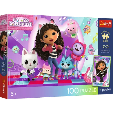 Trefl, Premium Plus Kids, Koci Domek Gabi, puzzle, 100 elementów