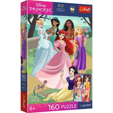 Trefl, Premium Plus Kids, Księżniczki Disneya, Czarujące przyjęcie, puzzle, 160 elementów