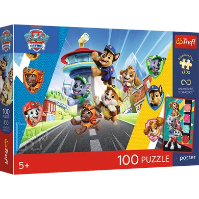 Trefl, Premium Plus Kids, Psi Patrol, Psia przygoda, puzzle, 100 elementów