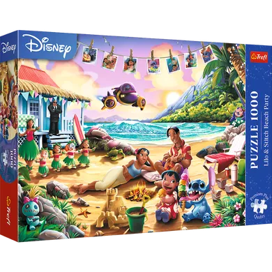 Trefl, Premium Plus, Lilo i Stitch, Impreza na plaży, puzzle, 1000 elementów