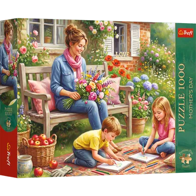 Trefl, Premium Plus, Mother's Day, Rodzina w ogrodzie, puzzle, 1000 elementów