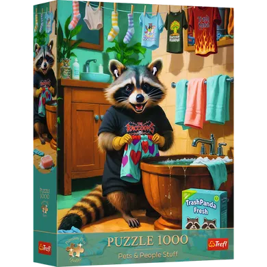 Trefl, Premium Plus, Pets & People Stuff, Dzień Prania Szopa, puzzle, 1000 elementów
